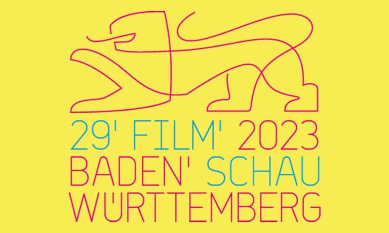 Logo Filmschau BW 2023 auf Gelb (Filmbüro BW)